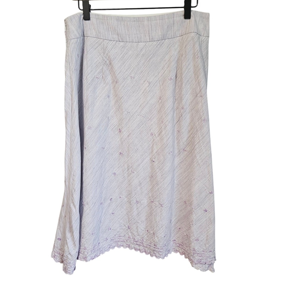 Gap Skirt Size 8 Pastel Purple Cotton Butterfly Embroidered Midi Y2K Cottagecore